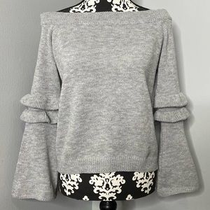 After Market small off shoulder sweater bell sleeves thick top